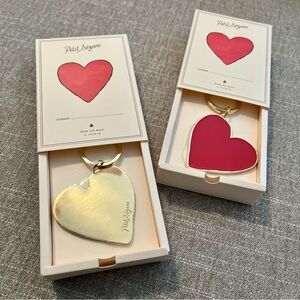 NIB Petit Sézane Red & Gold Heart Keychain